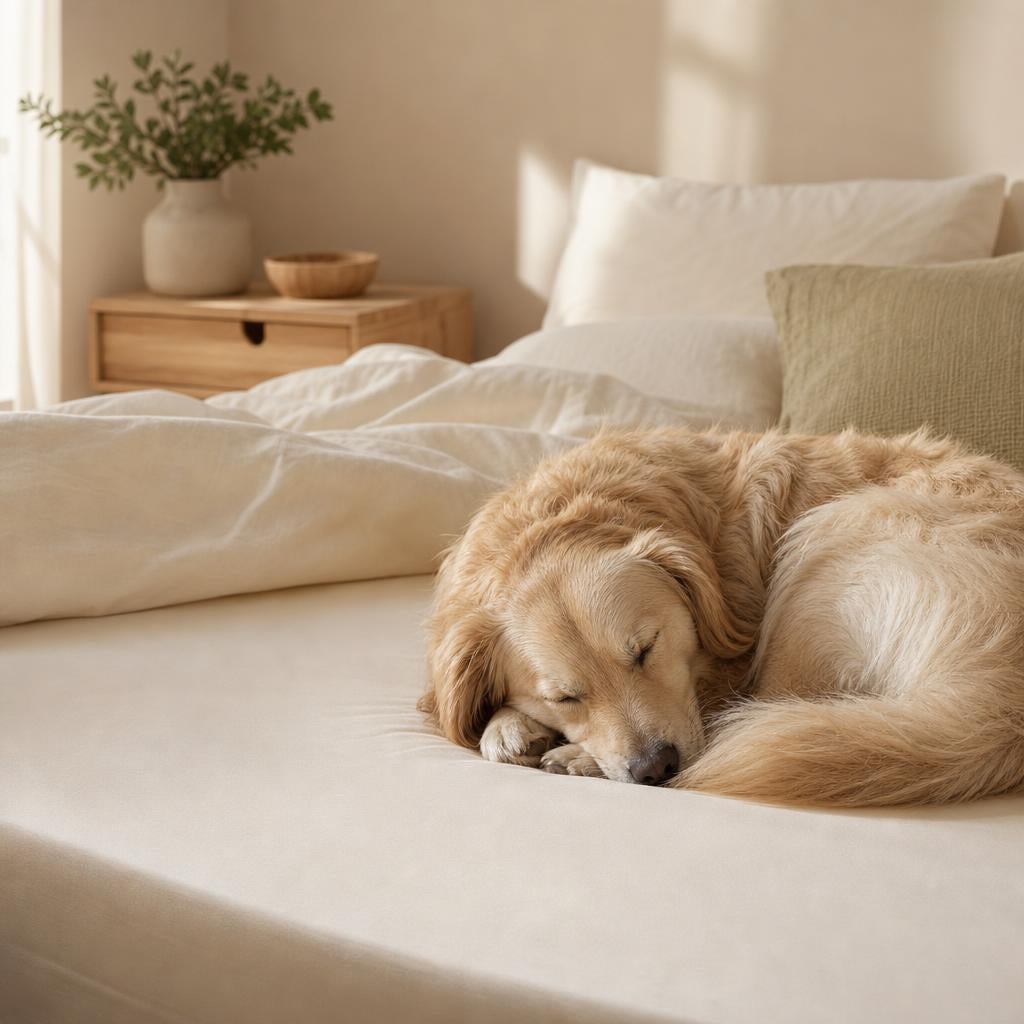 Con mascota en la cama